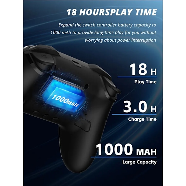 Wireless Controller For Nintendo Switch OLED/Lite Console Pro Gamepad med 1000Mah Batteri