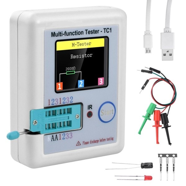 LCD Display Multimeter Transistor Tester Diod Triod Kondensator Motstånd Test Mätare