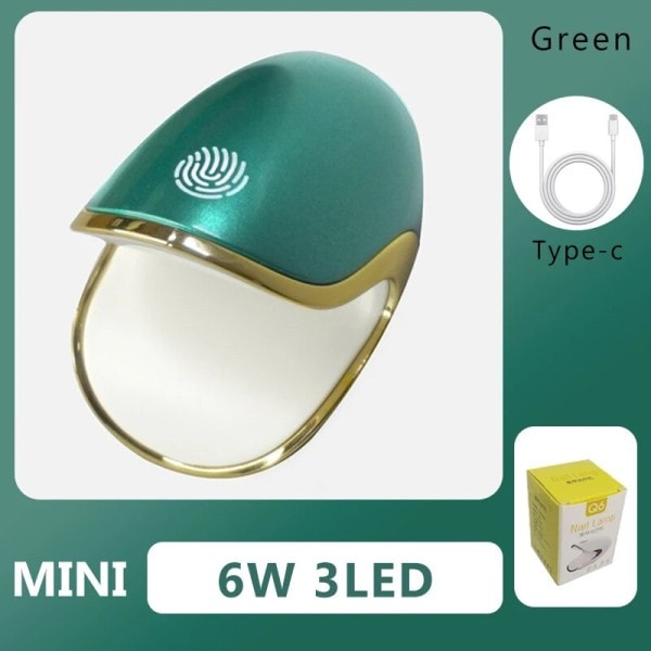 Bærbar UV Is Lampe Til Tørring Gel Polish Bærbar 6W Q6 LED Lampe Negle Tørretumbler