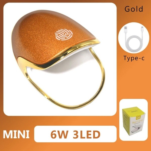 Bærbar UV Is Lampe Til Tørring Gel Polish Bærbar 6W Q6 LED Lampe Negle Tørretumbler