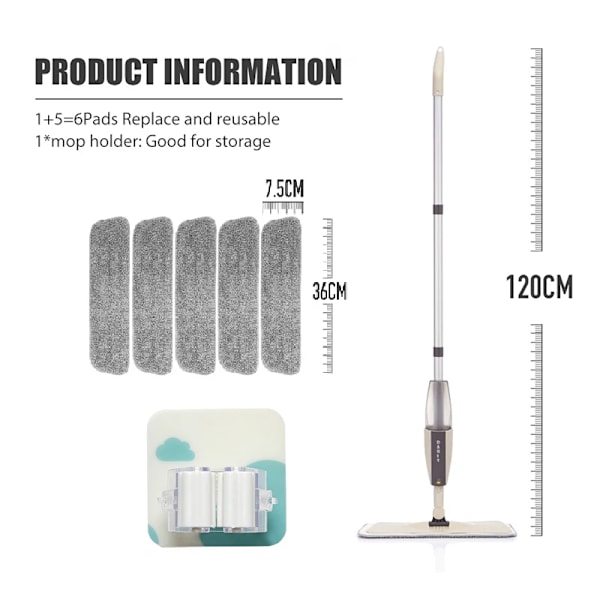 Spray Mop Broom Set Magic Flat Mopit