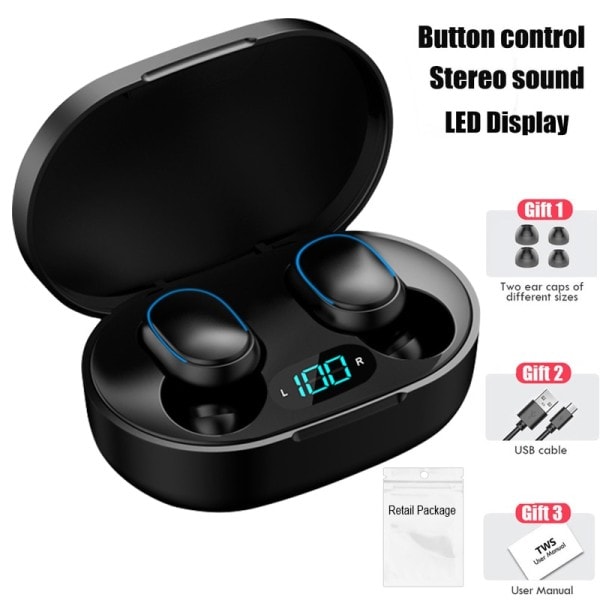E7S Langaton In Ear Kuulokkeet TWS Bluetooth-yhteensopiva Stereo Urheilu Kuulokkeet nappikuulokkeet
