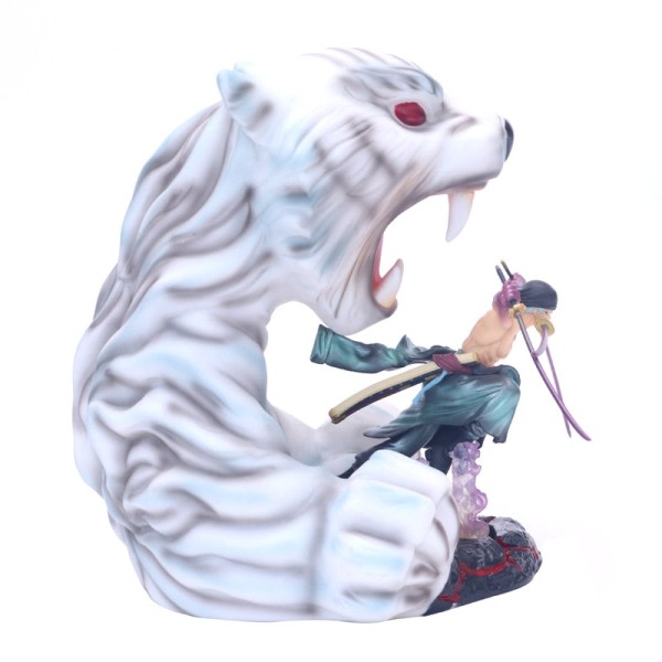 [Funny] Anime One piece Zoro White tiger scene action figur Statue PVC legetøj Luffy dukke