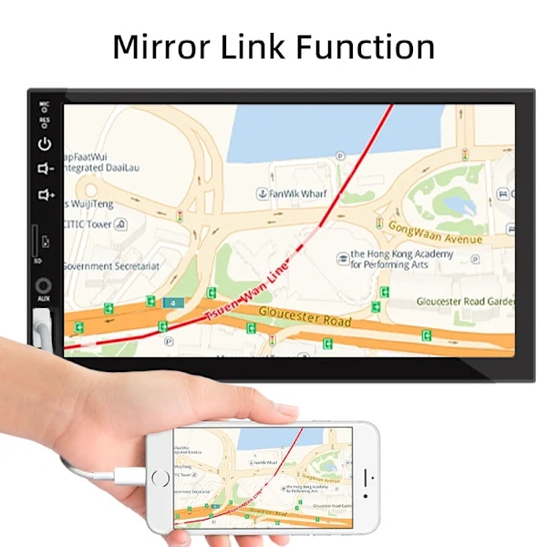 Bil Radio 1 Din Carplay Android Auto Multimedia Player HD 7‘’ Touch Skærm