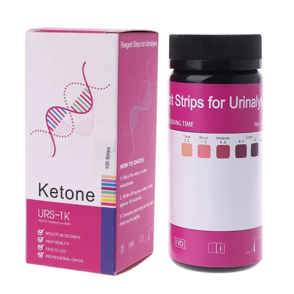 100 Bykker Keto Test Strips for Ketogenic Atkins og Paleo Dietter Ketosis Hjem Urinalyse Vekt Tap Analyse Holdbar