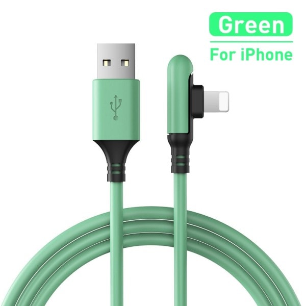 90 grader USB kabel til iPhone 14 13 12 11 Pro Max XR XS 8 7 6s 5s hurtig opladning oplader data kabel