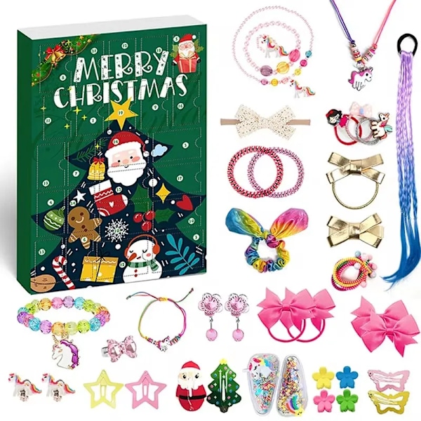 Jul advent kalender hår tilbehør advent kalender for piger 2024 jul nedtælling kalender