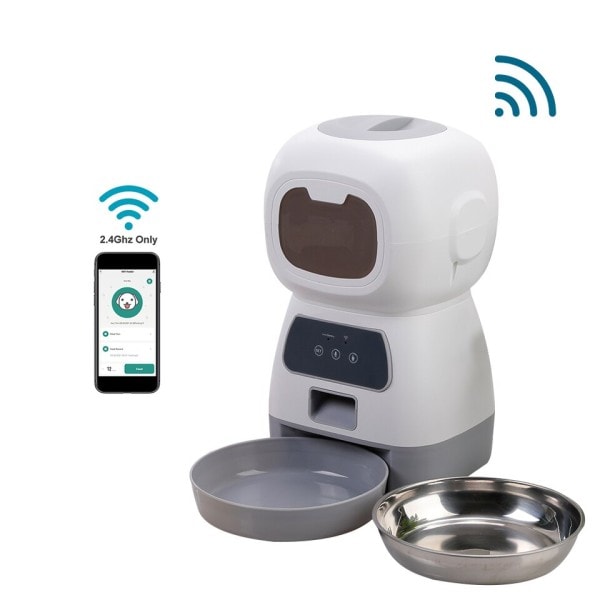 3,5L husdjur automatisk matare för katter hundar smart mat dispenser stål skål automatisk timer