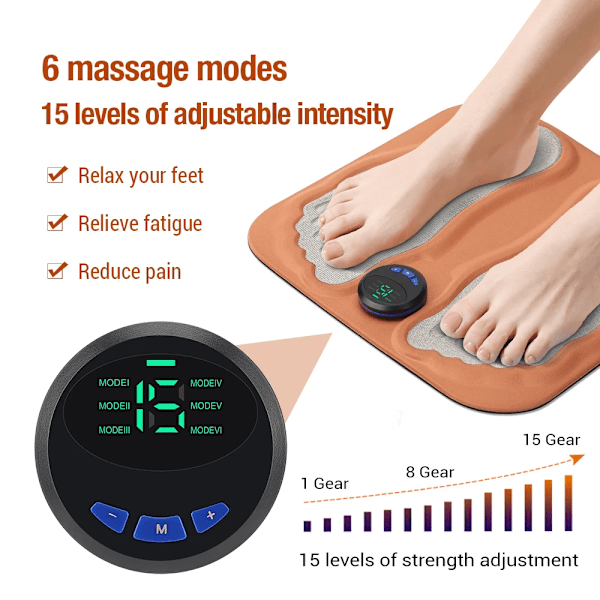 Smart 3D Fod Massage Pad Fødder Massager Relax Muskler Slanke ben Genopladelig Fod Pad