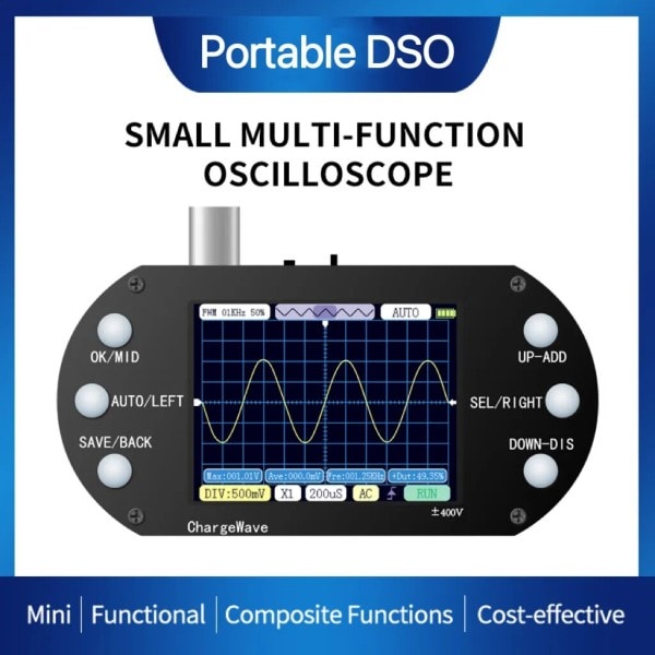 Digital oscilloskop Sampling Rate Bandbredd Support PWM för Elektronisk Reparation