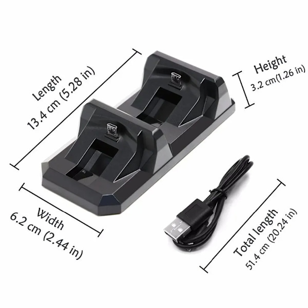 USB Dobbel Lading Dokk For PS4 Kontroller Gaming Lade Stativ Holder