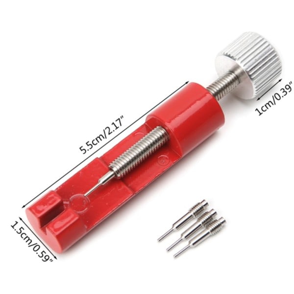 Rød metal justering ur bånd rem armbånd link pinde fjerner reparation værktøj kit rød