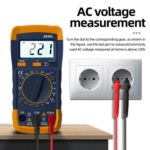 Digital Multimeter AC DC Spenning Diode Freguency Multimeter Current Tester