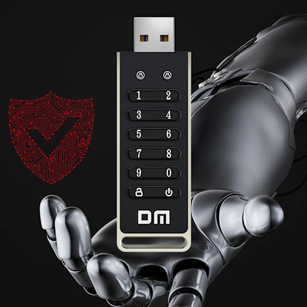256-bitars Krypterad USB Enhet Lösenord Secure Flash Drive USB3.2 U Disk Support Reset/Wipe/Auto Lock Function