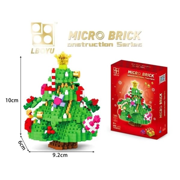 Jul Julemand Mikro Bygningsblokke Snemand Figur Kirke Træ Hjorte Mini Klodser Model Legetøj