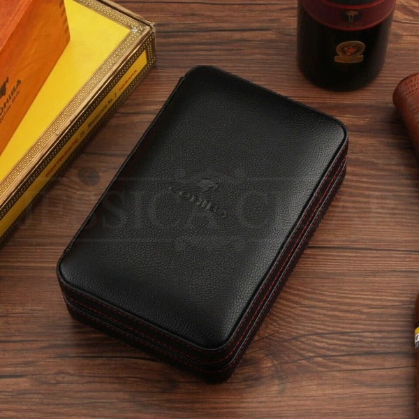 Humidor cigar æske rejse cigar etui læder ceder træ cigar humidor æske