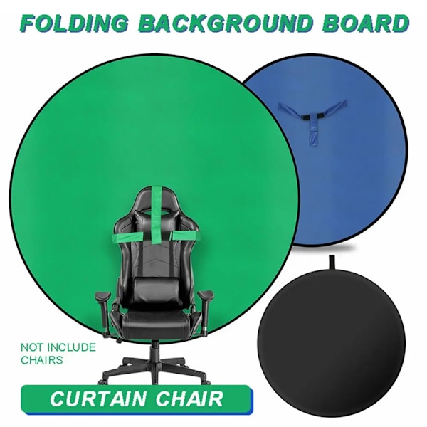 Peli Live Chromakey valokuvaus studio tuoli kaksipuolinen tausta tausta kangas vihreä sininen näyttö 145 cm