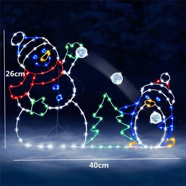 LED Plen Lamper Snøball Fight Active Light String Ramme Dekor Ferie Fest Jul