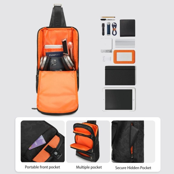 Bröst väskor för män 9,7 tum IPad väska stänksäker axel väska herrar crossbody väska
