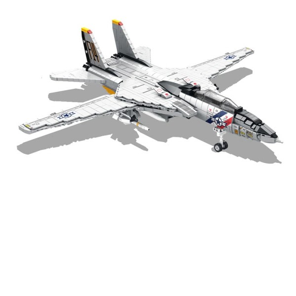 Militær  F-14 Fly Tomcat Fighter Model Byggeklodser Gør-det-selv Store fly våben klodser børn legetøj