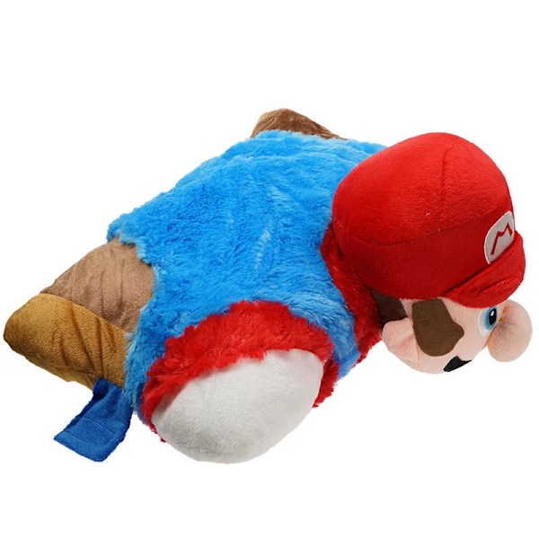 Super Mario Bros Sammenleggbar Pute Tegneserie Anime Luigi Pute Dukke Bil Rom Plysj Leketøy Dukke