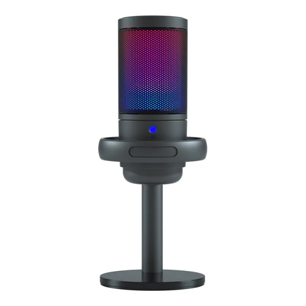 USB mikrofon för inspelning och strömning på PC och Mac,Headphone utgång och touch-mute knapp RGB hypercardioid mikrofon