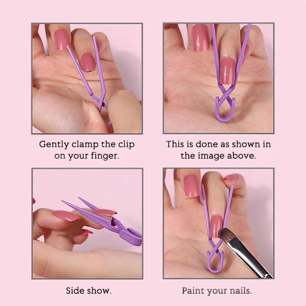 10 stykker Negle Klip Set Blandet Farve Neglekunst Farvning Beskyttelse Klips Manicure Værktøj