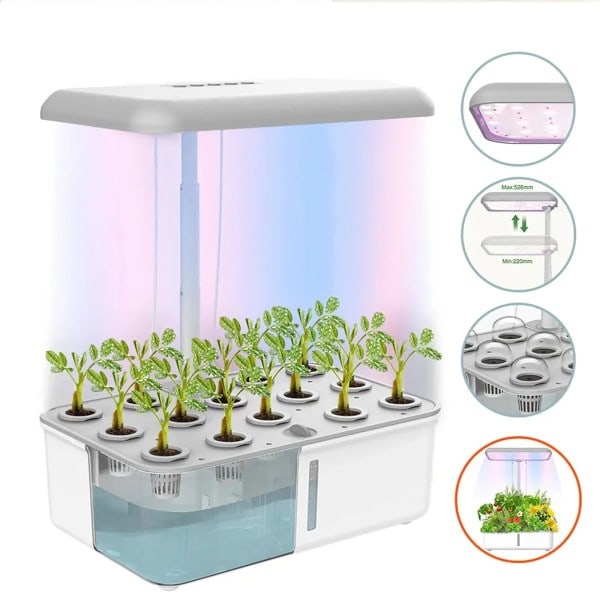 WiFi Plant Hydroponics System Growing LED Light Silless Smart Plantering Maskin