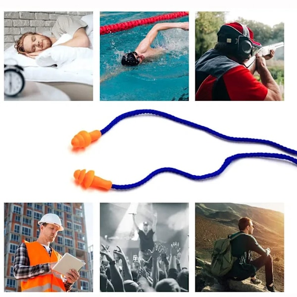 10 bitar Mjuk Silicon Tråd Earon Plug Protector Återanvändbart Hörselskydd