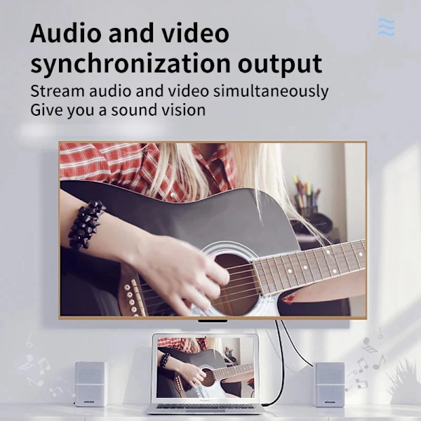 4K 2K DisplayPort til HDMI-kompatibel Video Audio Konverter Adapter