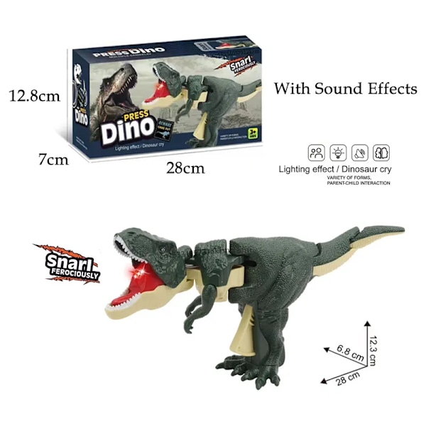 Barn Dekompression Dinosaurie Leksak Kreativ Handmanövrerad Teleskopisk Fjäder Swing Dinosaurie Fidget Leksaker