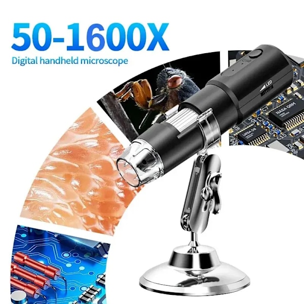 Wifi Digital Mikroskop 50X-1600X Förstoring Handhållen Mikroskop Med Justerbart Stativ
