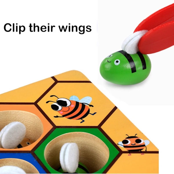 Fin Motor Skill Leksak För Småbarn Klämma Bee To Hive Matchning Spel