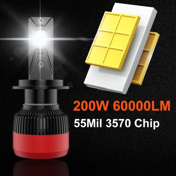 200W 60000LM H7 auto ajovalo polttimot 9005 9006 auto sumu valo