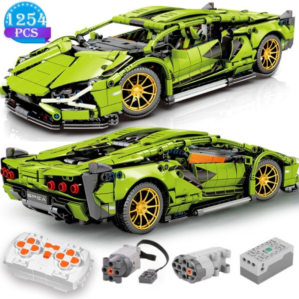 Teknisk Bygg block Racing Bil Statisk Modell Eller Fjärrkontroll El RC Bil Version Valfritt Konstruktion leksaker