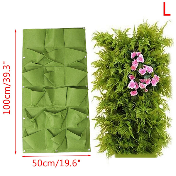 Grön Vertikal Hängande Trädgård Plantern Blomma Krukor Väska Vägg Fäste Hängande
