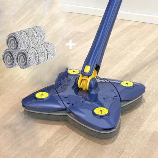 Vikbar Twist Mopp Självvridande 360 Fri Hand Tvätt Kläm X-typ Glas Tak Trappa Damm Hörn