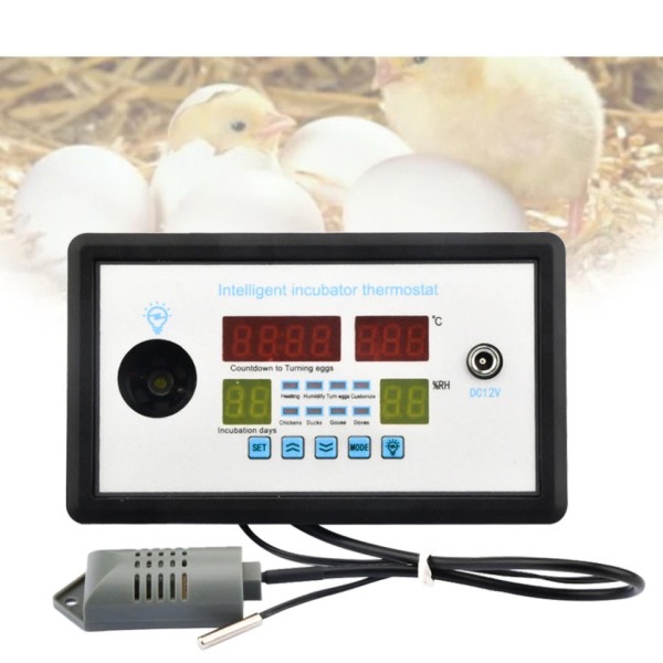 Temperatur Fuktighet Kontroller Inkubator Multifunksjon Automatisk Egg Kontroller Termostat Inkubasjon
