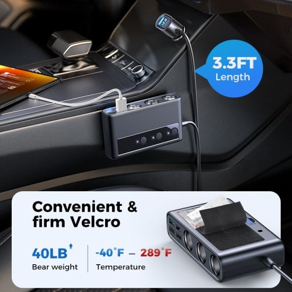 154W auto laturi sovitin 9 1 PD 3 pistoke savuke sytytin jakaja lataus itsenäiset kytkimet DC savuke pistorasia