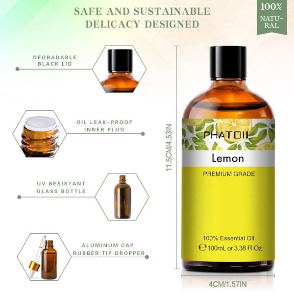 100ml Puhdas luonnollinen eteeriset öljyt diffusori ihon hoitoon