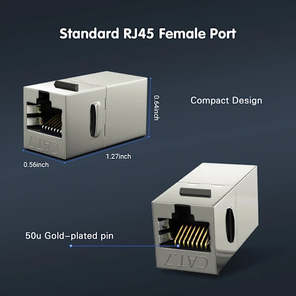 Kobling RJ45 Keystone Shielded Coupler Shielded Hun til Hun RJ45 Inline Kobler Keystone Jack