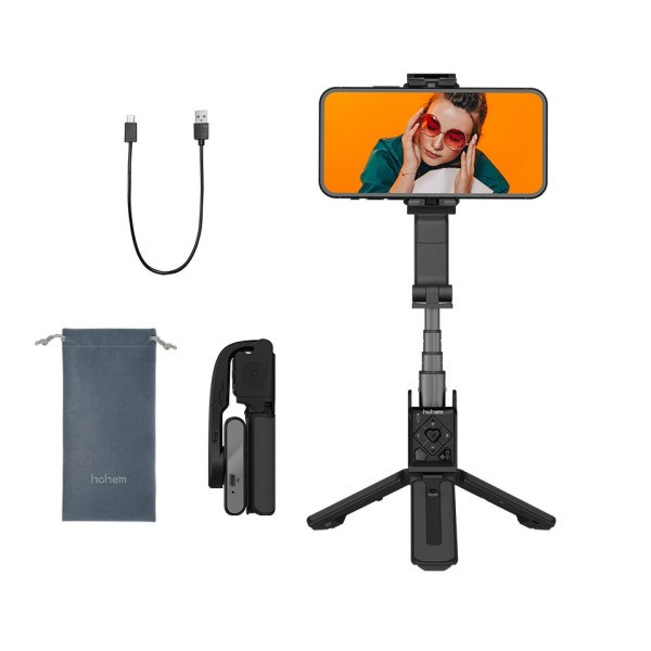 Håndholdt Gimbal Stabilisator Telefon Selfie Stick Forlengelse Stang Justerbart Stativ med Fjernkontroll Kontroll