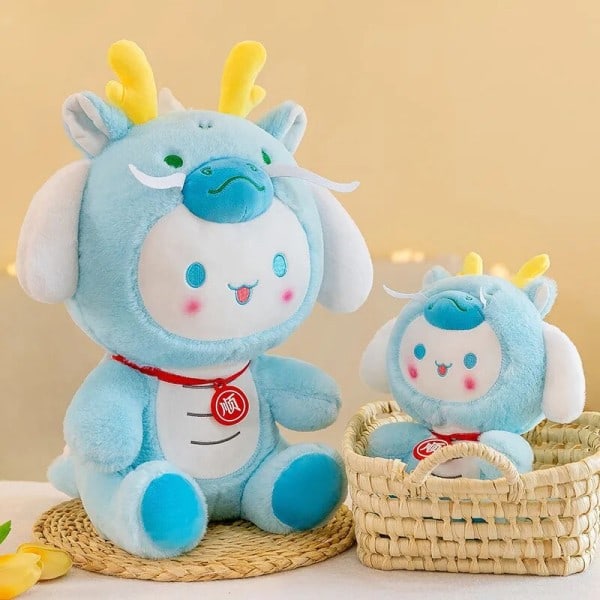 Sanrio Anime Jade Cinnamon Dog Cos Dragon Transformation Pehmo nukke Kawaii sarjakuva Pehmo nukke lelu