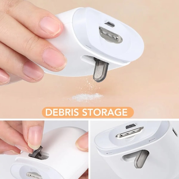 Elektrisk Nagelklippare Med Extra Belysning Automatisk Spikslip för Barn och Vuxen Portabel Mini Manikyr Verktyg