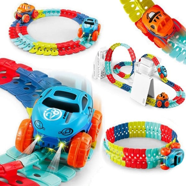 Oppladbar Anti tyngdekraft Montert Bil LED Light Up Race Bil Flexible Magic Race Car for Barn