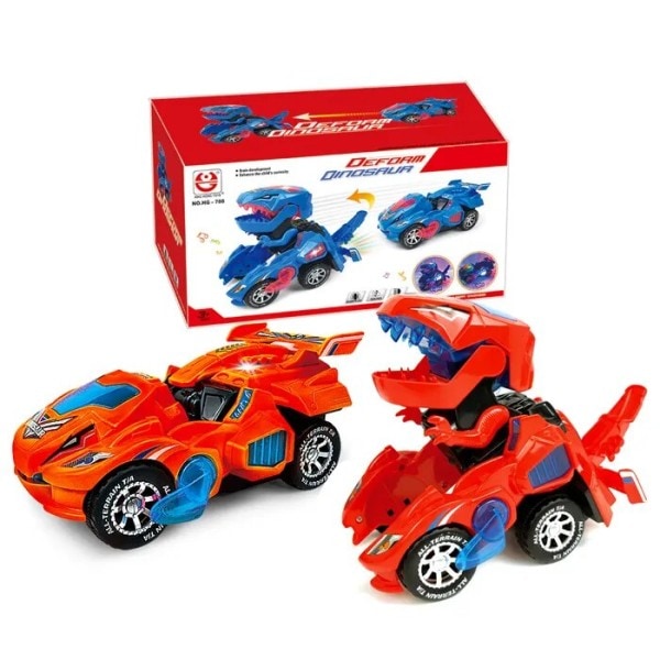 Automatisk Transform Robot Modell Dinosaur Med Lys Musikk Tidlig Educational Dino Toy