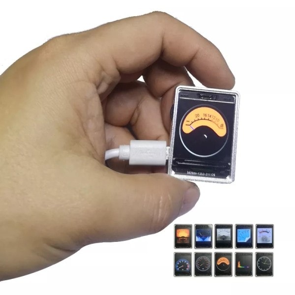 Röst aktiverad 1,3 tum Musik Spektrum Rhythm Level Indikator VU Meter HD LCD Färg Analog Multi-mode GPS Aluminium Legering