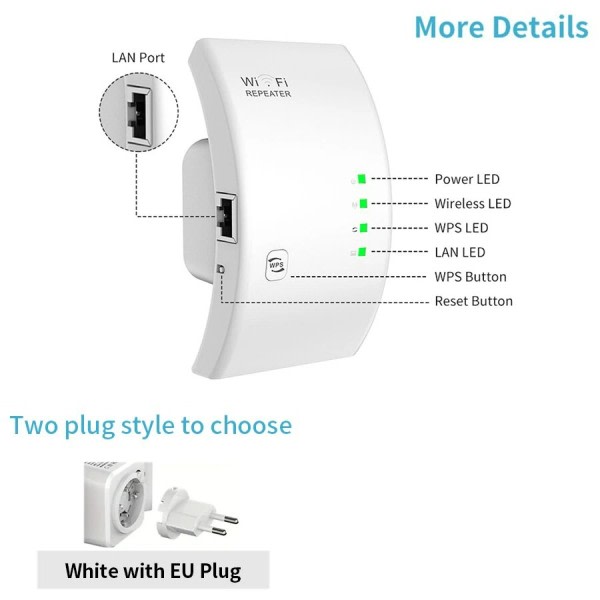 Wifi Räckvidd Repeater Wi-Fi Förstärkare Hem Nätverk Extender Wi-Fi AP Läge Extender