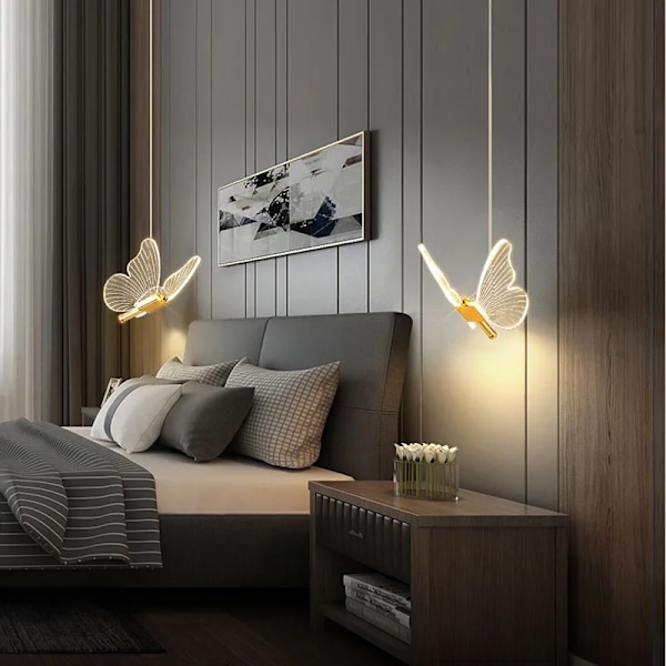 LED Hänge Ljus Armatur Fjäril Hängande Lampor