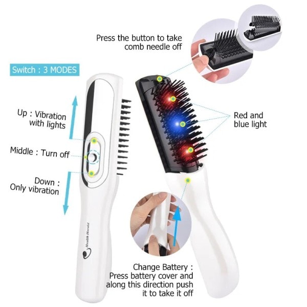 Hår genvækst laser kam hoved hovedbund massager anti hårtab hårbørste laser hår vækst kam